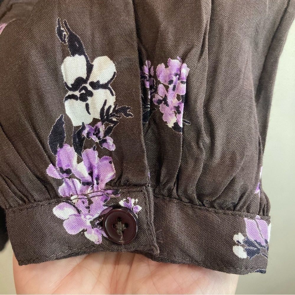 KAFFE Sz 34 Kajava Ruffle Neckline Hem Buttons Ditzy Floral Tunic Dress NEW - Picture 15 of 16